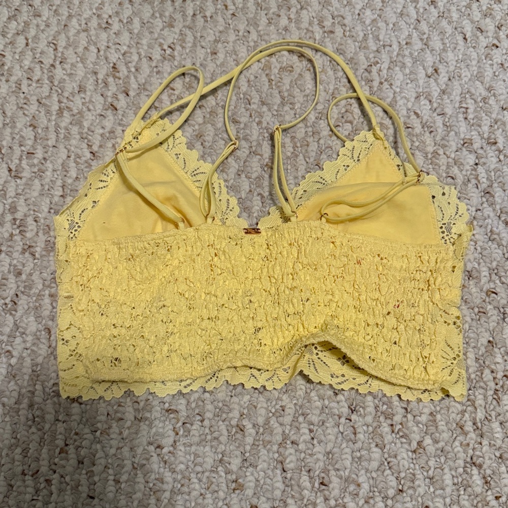 PINK Victoria's Secret Yellow Lace Bralette - Picture 2 of 3